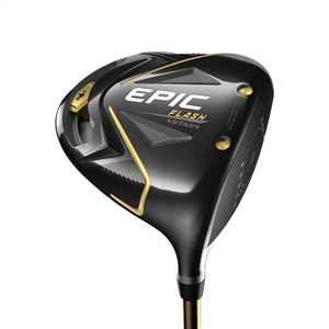 Image of the bottom of the epic flash star driver featuring a black design with accents and the epic flash star text. 