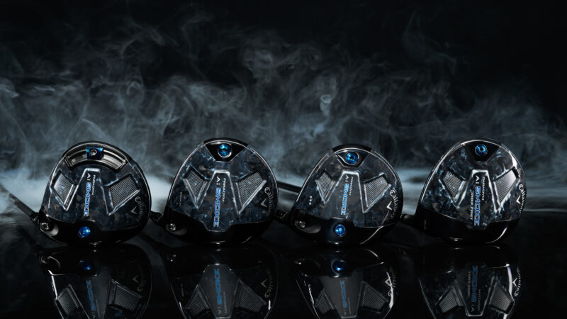 All 4 Paradym Ai Smoke Driver Heads lined up on a black background with smoke billowing behind them