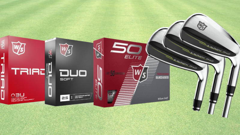 Wilson golf triad, duo soft, fifty golf balls and Launch Irons