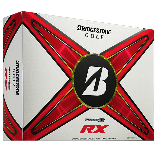 Front of Bridgestone Tour B XS box with Red Design