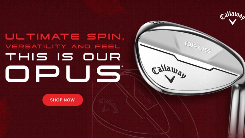 Callaway Opus Wedge on maroon background