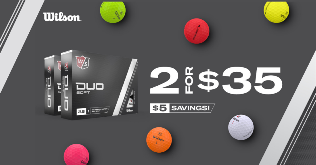 Wilson Duo Soft Golf Balls flyer announcing 2 dozen for $35